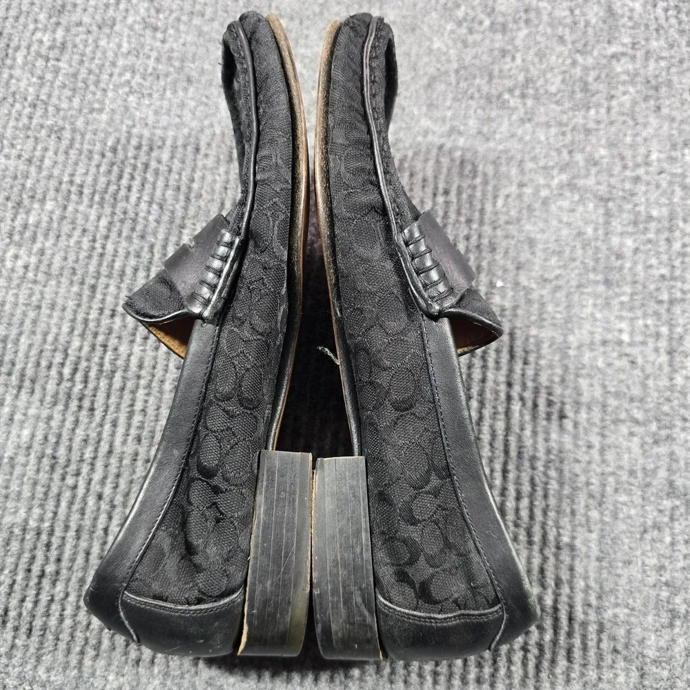 Coach Shoes Mens Size 8 Black Ambridge Logo‎ Jacquard Penny Loafers Italy